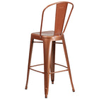 Flash Furniture Commercial Grade 30" High Copper Metal Indoor-Outdoor Barstool with Back-Copper Powder Coated Frame Finish