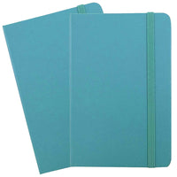 JAM Paper Hardcover Lined Notebook With Elastic Closure, Travel Size, 4 x 6 Journal, Caribbean Blue, 2/Pack (340528850g)-Caribbean Blue Harcover Notebook / Journal