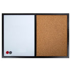Office Works Half White-Cork Bulletin Board - 16" x 24" - Black - 6 Pieces-Measurement: small cork board and magnetic white board combo measures 24"L x 0.6"W x 16"H in dimensions