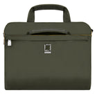 Lencca 13.3" Laptop/ Notebook Messenger Bag  - Green-Material: Waterproof Coated Cotton Twill. Vegan Textured Leather Trim.