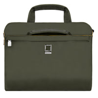 Lencca 13.3" Laptop/ Notebook Messenger Bag  - Green-Material: Waterproof Coated Cotton Twill. Vegan Textured Leather Trim.