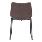 Zuo Behovia Dining Chair, Vintage Espresso-Black finish Steel Legs