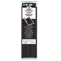 Gemex Slide Clamp Spines for Report Covers, Black, Legal Size, 11", 1/4" Capacity, 25 Pack-Black Spines