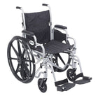 Drive Medical Poly Fly Transport Chair with Swing away Footrest, 18" Seat Size-Can be used as standard self-propelled wheelchair or a transport chair all in one