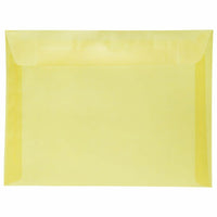 JAM Paper 9" x 12" Booklet Catalog Translucent Vellum Envelopes - Primary Yellow - 25 Pack-Colour: Primary Yellow 