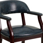 Flash Furniture Navy Vinyl Luxurious Conference Chair with Accent Nail Trim-Contoured Cushions