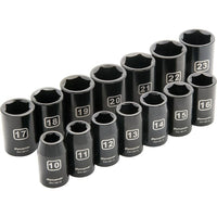 Dynamic Tools 1/2" Drive 14 Piece 6 Point, Standard Impact, Metric Socket Set, 10mm - 23mm-Contains: 10, 11, 12, 13, 14, 15, 16, 17, 18, 19, 20, 21, 22, 23mm