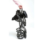 Drive Medical Travelite Transport Wheelchair Chair in a Bag-Lightweight yet sturdy aluminum transport chair in gunmetal Grey