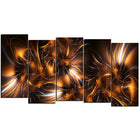 Designart Silver and Gold Stars 5-Panel Modern Canvas Art Print, (PT3039-1084)-Print