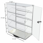 Eddie's 17.75" Lockable Rectangular Spinning Acrylic Display Case - Clear-17-3/4" H and 4 Shelves