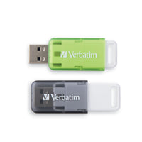 Verbatim SeaGlass 64 GB USB 3.2 Gen 1 Flash Drive - Green/Grey - 2 Pack-Built-in Microban antimicrobial product protection helps fight bacteria growth