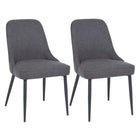 My Home My Living Polyester Side Chair - Dark Grey - 2 Pack-The seat and back are upholstered in dark grey polyester fabric