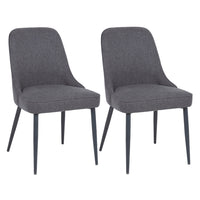 My Home My Living Polyester Side Chair - Dark Grey - 2 Pack-The seat and back are upholstered in dark grey polyester fabric