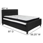 Flash Furniture Tribeca Full Size Tufted Upholstered Platform Bed with Pocket Spring Mattress - Black Fabric-Black Fabric Upholstery