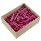 JAM Paper Wood Clothing Pin Clips, Medium, 1 1/8, Fuchsia Pink, 3 Packs of 50, 150 Total (230729149g)-Wood Clothes Pins : Medium (Mini) Clips