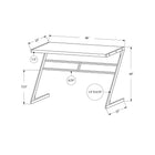 Monarch Specialties 7373 48" Computer Desk - Dark Taupe/Black Metal-Compact size perfect for dorms, studios or small spaces