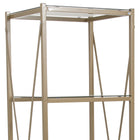 Flash Furniture Mar Vista Collection Glass Storage Shelf with Matte Gold Frame-Clear Tempered Glass Shelves