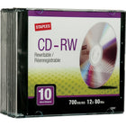 Staples CD-RW 12x 700MB/80min, Slim Jewel Cases, 10-Pack-CD-RW media features the convenience of rewritability, noise-free playback and is highly compatible with all CD-RW drives