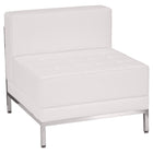 Flash Furniture HERCULES Imagination Series Contemporary Melrose Leather Middle Chair - White-Modular Chair