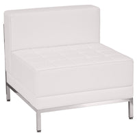 Flash Furniture HERCULES Imagination Series Contemporary Melrose Leather Middle Chair - White-Modular Chair