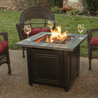 Endless Summer 30" The Burlington LP Gas Fire Pit-Includes bronze fire glass, UV printed table insert and protective cover