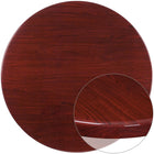 Flash Furniture 48" Round High-Gloss Mahogany Resin Table Top with 2" Thick Drop-Lip-Restaurant Dining Table Top