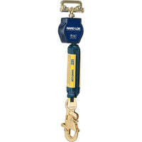 DBI Sala Nano-Lok Self-Retracting Lifelines with Single Leg Connector and Steel Snap Hook-Automatic quick-activating arrestor stops a falling worker within inches; replaces lanyard and improves safety