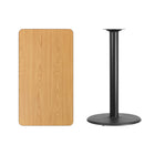 Flash Furniture 24'' x 42'' Rectangular Laminate Table Top, Natural with 24'' Round Bar-Height Table Base (XUNT2442TR24B)-Natural Laminate Top
