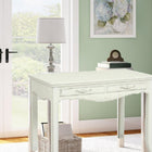 Plata Import Lu Office Desk Secretary Desk - French Style - White-MDF Desk