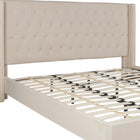 Flash Furniture Riverdale King Size Tufted Upholstered Platform Bed - Beige Fabric-Beige Fabric Upholstery