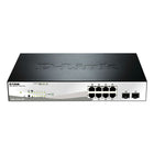 D-Link DGS-1210-10P 10-port Gigabit PoE Smart Switch - including 2 Combo SFP ports-PoE on 8 of the 10 Gigabit ports, to a maximum 78W power budget