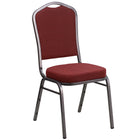 Flash Furniture HERCULES Series Crown Back Stacking Banquet Chair in Burgundy Patterned Fabric - Silver Vein Frame-500 lb. Weight Capacity