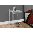 Monarch Specialties 3639 Accent Table - 25"H/Grey Cement/Chrome Metal-Sturdy chrome metal base rises above the tabletop to form a handle that can be used to carry this lightweight table as needed in a living room or bedroom, or any room in need of a small side table