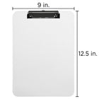 JAM Paper Plastic Clipboards, 9 x 13, Clear, 12 Pack (340928126A)-Metric ruler for inches and centimeters etched into both sides