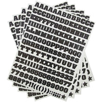 JAM Paper Self Adhesive Alphabet Letters Stickers, Black, 5 packs of 372/sheet (2132817353g)-Size: 0.75"