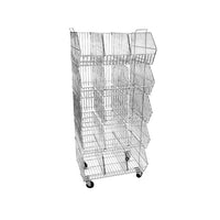 Eddie's Hang-Up Display Ltd. 5-Tier Stacking Basket Rack, 10 Dividers, Chrome (214108)-Promotional display, great for a variety of items