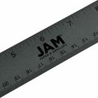 JAM Paper Stainless Steel Ruler with Non-Skid Backing - 12" - Grey - 12 Pack-Ruler is semi flexible, has rounded corners and features a non-skid cork backing so it will stay put when used on all surfaces