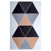 Truu Design Triangle Peel and Stick Wall Decals, 11.02 x 19.09 inches, Black/Peach-Set: comes in a box of 6 premium quality wall decals, suitable for smooth and clean surfaces