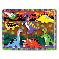 Melissa & Doug Dinosaurs Chunky Puzzle, 8 Pack (LCI3747)-Encourages hand-eye, fine motor and creative expression skills