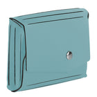 JAM Paper Leather Business Card Case, Angular Flap, Teal Blue-Teal Blue Leather
