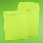 JAM Paper 9 x 12 Open End Catalog Envelopes with Clasp Closure, Brite Hue Ultra Lime Green, 100 Pack (900835395)-Material: paper