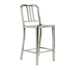 Plata Import Navy Counter Stool, Counter Height, Polished Stainless Steel (C-2201-26-POLISHED)-Metal