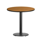Flash Furniture 30" Round Natural Laminate Table Top with 18" Round Table Height Base-Hospitality Table