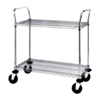 Heavy-Duty Utility Carts, Capacity: 900 Lbs., Overall Height: 39", Overall Width: 18", No. of Shelves: 2 (2SPN33DC)-No. of Shelves: 2