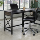 Sauder Foundry Road 36" W Desk Return - Carbon Oak (1 Box)-Carbon Oak, Engineered wood, Metal