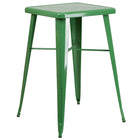 Flash Furniture 27.75" Square Metal Indoor-Outdoor Bar Height Table in Green (CH31330GN)-Green/metal, rubber