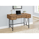 Monarch Specialties 7672 48" Computer Desk - Light Reclaimed Wood/Black Metal-2 side drawers on smooth metal glides accented with trendy black metal pulls