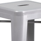 Flash Furniture Commercial Grade 30" High Backless Silver Metal Indoor-Outdoor Barstool with Square Seat-Backless Design