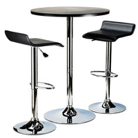 Winsome Spectrum 3-piece Pub Table Set, 24" Round With Chrome, 2 Airlift Stools, Black-This 24" Pub Table is a great addition to your game or dorm room.  Modern Pub Set, compact size.  Round MDF Top Table matches with same metal leg airlift Stools.