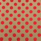 JAM Paper Gift Wrap - Kraft Wrapping Paper - 50 Sq Ft Total - Red Foil Polka Dots on Brown Kraft Paper - Roll 2 Rolls/Pack-The perfect square footage for quickly and easily wrapping your presents